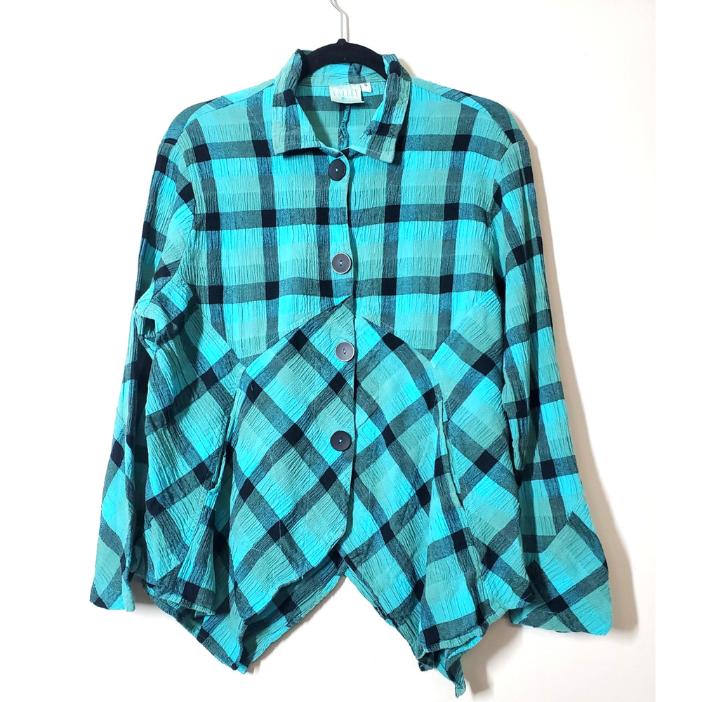 Mill Valley Clothing Womens Small Top‎ Asymmetric Lagenlook Art To Wear Linen
